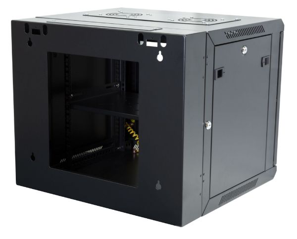 DYNAMIX RSFDS9-600 - 9RU Universal Swing Wall Mount Cabinet. Removable Back supplied with Left & Right Hin