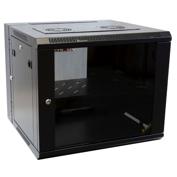 DYNAMIX RSFDS9 - 9RU Universal Swing Wall Mount Cabinet. Back mount supplied Left & Right Hinges