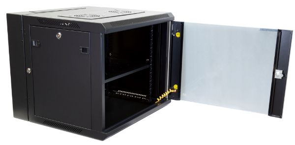 DYNAMIX RSFDS9 - 9RU Universal Swing Wall Mount Cabinet. Back mount supplied Left & Right Hinges