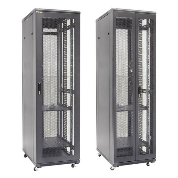 DYNAMIX RSME4268 - 42RU Server Cabinet 800mm Deep Front Mesh Door Rear Mesh Double Doors
