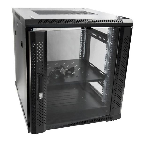 DYNAMIX RSR12-6X10 - 12RU Server Cabinet 1000mm Deep (600x1000x743). Incl. 1x Fixed Shelf 4x Fans 25x Cage