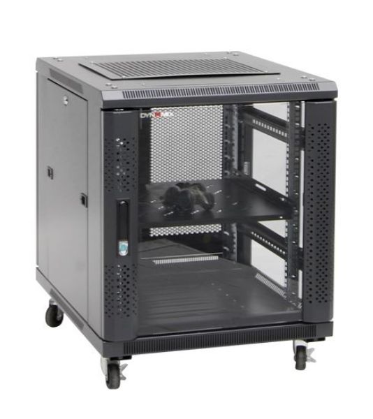 DYNAMIX RSR12-6X7 - 12RU Server Cabinet 700mm deep (600x700x743mm). Incl. 1x Fixed Shelf 4x Fans 25x Cage