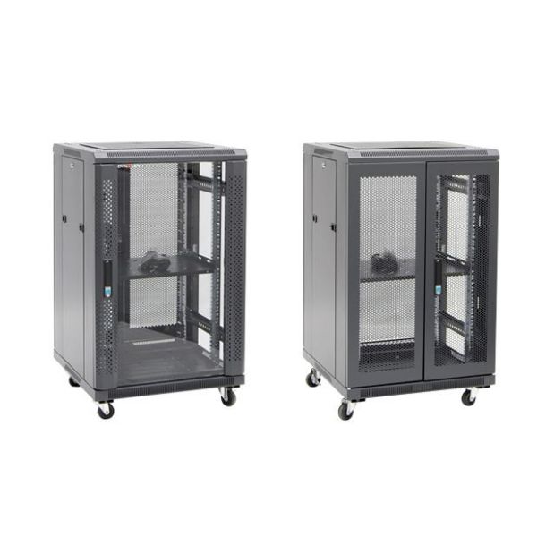 DYNAMIX RSR18-6X7 - 18RU Server Cabinet 700mm Deep (600x700x1008mm) Incl. 1x Fixed Shelf 4x Fans 25x Cage