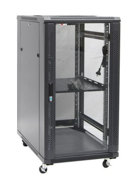 DYNAMIX RSR22-6X6 - 22RU Server Cabinet 600mm Deep (600x600x1190mm) Incl. 1x Fixed Shelf 4x Fans 25x Cage