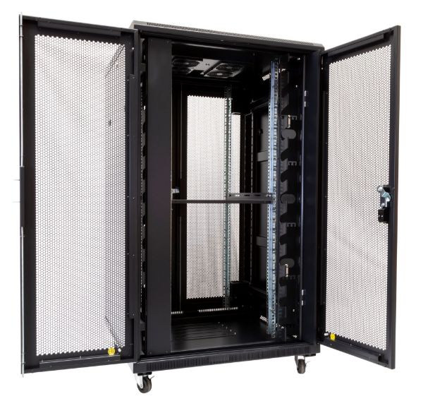 DYNAMIX RSR27-8X10 - 27RU Server Cabinet 1000mm Deep (800 x 1000 x 1410mm) 1x Fixed Shelf 4x Fans