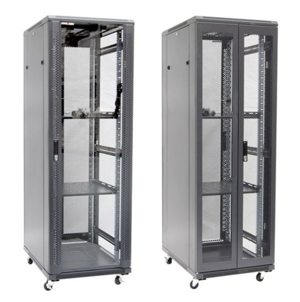 DYNAMIX RSR37-6X10FP - 37RU Server Cabinet 1000mm Deep (600x1000x1853mm) FLAT PACK 2x Fixed Shelves 4x Fans