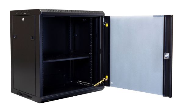 DYNAMIX RWM12 - 12RU Wall Mount Cabinet 450mm Deep (600 x 450 x 650mm) Includes 1x Fixed Shelf 2 Fan