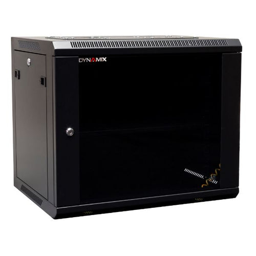 RWM9 - DYNAMIX RWM9 - 9RU Wall Mount Cabinet 450mm Deep (600 x 450 x 501mm) Incl 1x Fixed Shelf 2x Fan