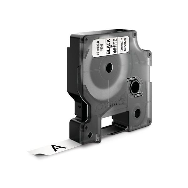 S0720530 - Dymo Blk on Wht 12mmx7m Tape