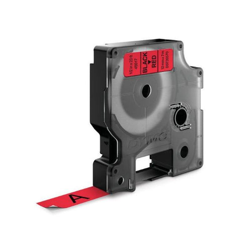 S0720570 - DYMO S0720570 - Genuine D1 Label Cassette Tape 12mm x 7M Black on Red Suitable for the Label Manage