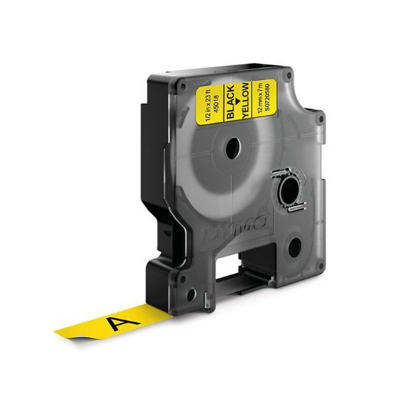 DYMO S0720580 - Genuine D1 Label Cassette Tape 12mm x 7M Black on Yellow Suitable for the Label Manage