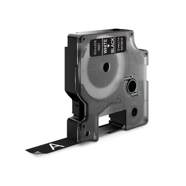 DYMO S0720610 - Genuine D1 Label Cassette Tape 12mm x 7M White on Black Suitable for the Label Manage