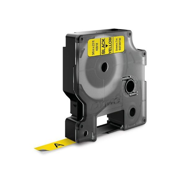 DYMO S0720730 - Genuine D1 Label Cassette Tape 9mm x 7M Black on Yellow Suitable for the Label Manager
