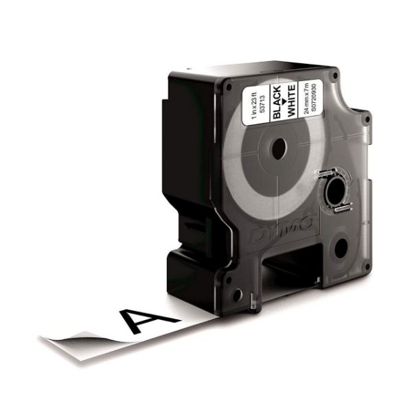 DYMO S0720930 - Genuine D1 Label Cassette Tape 24mm x 7M Black on White Suitable for the Label Manager
