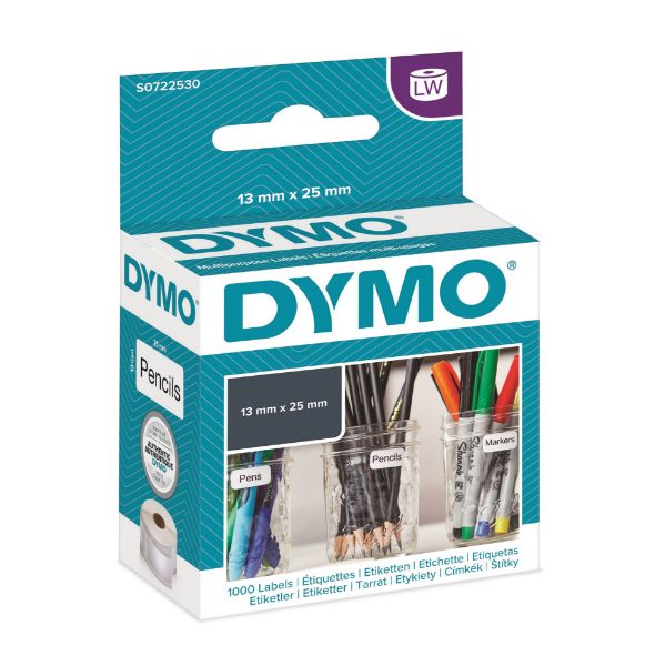 DYMO S0722530 - Genuine LabelWriter Multi Purpose 2 Up Labels 13mmx25mm White 1000 Lables per pack