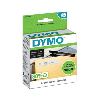 DYMO S0722550 - Genuine LabelWriter Multi Purpose Labels.1 roll (500 Labels). 19mm x 51mm.