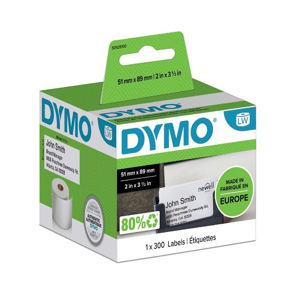 S0929100 - Genuine LabelWriter Name Badge Cards 51mm x 89mm Compatible w/ DYMO LabelWriter