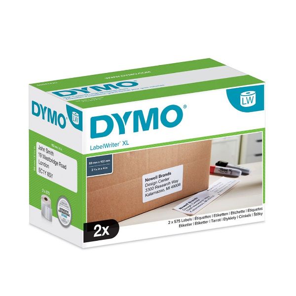 DYMO S0947420 - Genuine LabelWriter High Capacity Large Shipping Labels 59mm x 102mm Black on White