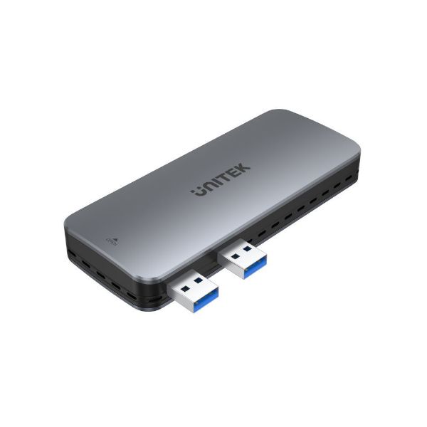 UNITEK S1224A - PS5 External Storage. Dual USB-A 10G to M2 PCIe/NVMe Enclosure. Grey