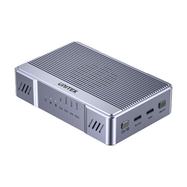 S1247A - UNITEK SolidForce 20Gbps Dual Bay Raid M.2 SSD Enclosure. Supports No RAID/RAID 0/RAID 1 & Offline Clone.