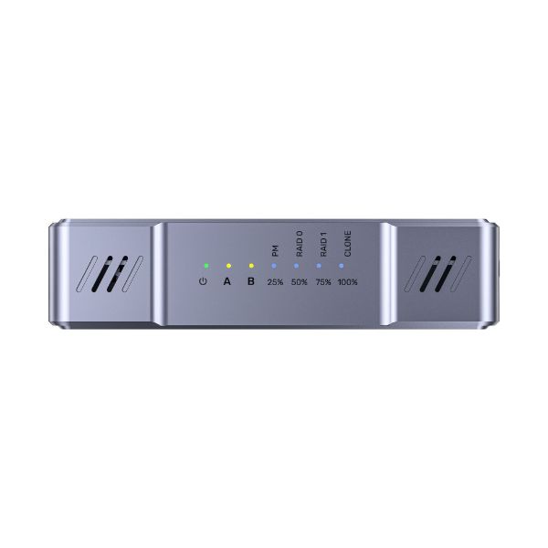 S1247A - UNITEK SolidForce 20Gbps Dual Bay Raid M.2 SSD Enclosure. Supports No RAID/RAID 0/RAID 1 & Offline Clone.