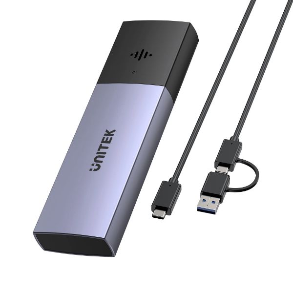 UNITEK S1251A - SolidForce Smart Anti-Loss M.2 SSD Enclosure. USB SuperSpeed 10Gbps. Built-in Find My Netw