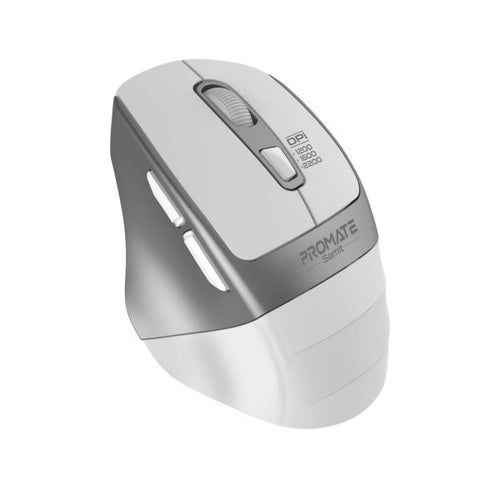 SAMIT-WHT - PROMATE SAMIT-WHT - Ergonomic Silent Click Wireless Mouse up to 2200 DPI. 10m Working Range. Plug & Play