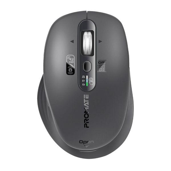 SAMOTRI-BLK - PROMATE Tri-Connect Wireless Mouse with Rechargeable Battery. 2.4G & BT Connect