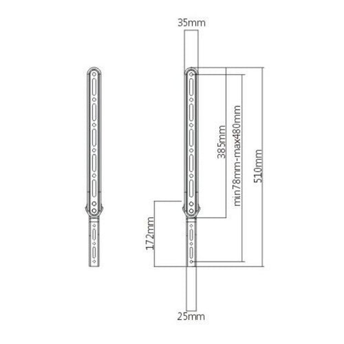 SB-41 - BRATECK SB-41 - UniverSound Bar Wall Bracket Attaches to VESA TV for mounting below TV.