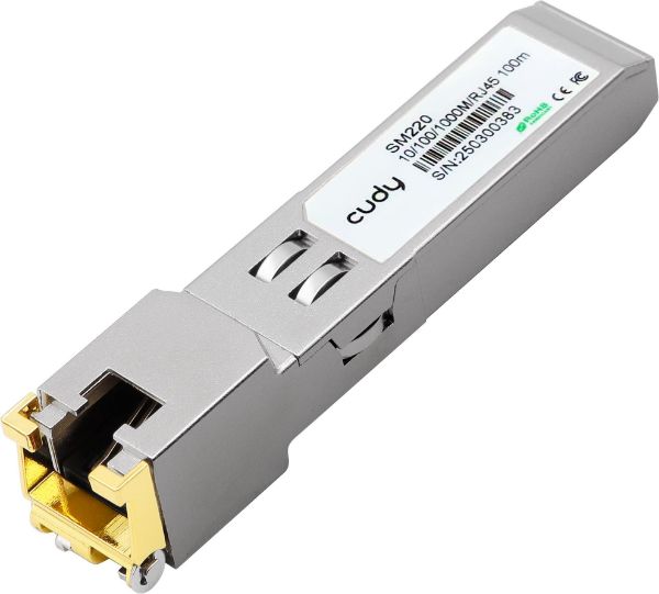 CUDY SM220 - 1.25G SFP to RJ45 Module SFP-T to 10/100/1000Mbps RJ45 1Gbps at 100m
