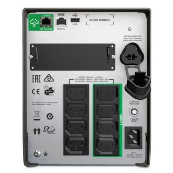 APC SMT1500IC - Smart-UPS 1500VA (1000W) Tower w/ Smart Connect 230V 8x IEC C13 Outlets