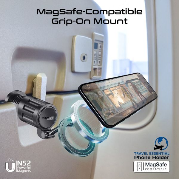 PROMATE SNAGMOUNT - 360 Rotating Magnetic Smartphone Grip-on Mount. Rotatable Foldable & Ultra