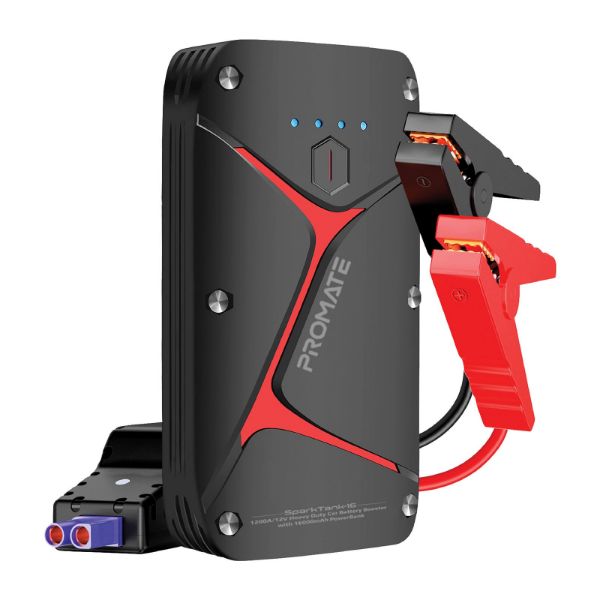 PROMATE SPARKTANK-16-BLK - 12V IP67 Car Jump Starter w/ Built-in 16000mAh Powerbank 80lm LED Flashlight