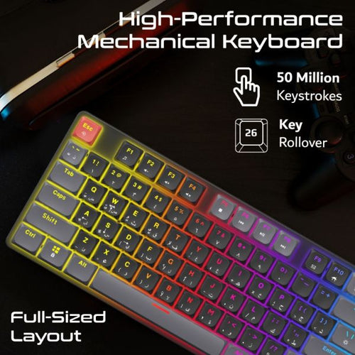 STEALTHKEY - VERTUX STEALTHKEY - High-Performance Mechanical Gaming Keyboard w/ Low Profile Keys. 17 RGB Backlight Options