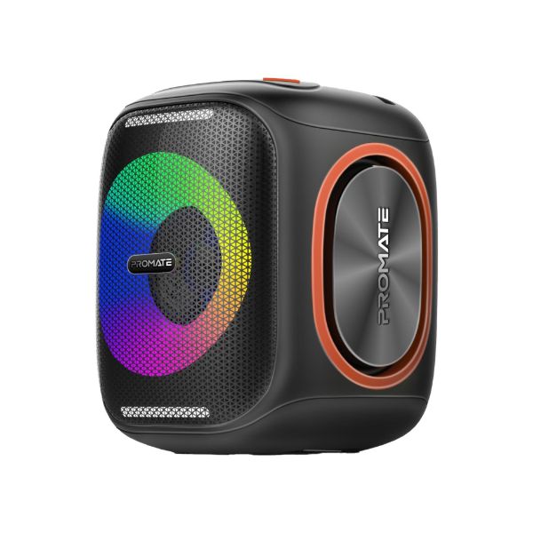 PROMATE STRIKE-40 - 40W Portable BT Speaker w/ Dynamic RBG Lights. Up to 6 Hours Playback AUX