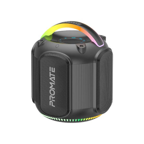 STRIKE-80 - PROMATE STRIKE-80 - 80W Portable BT Speaker w/ Dynamic RBG Lights. Up to 6 Hours Playback AUX