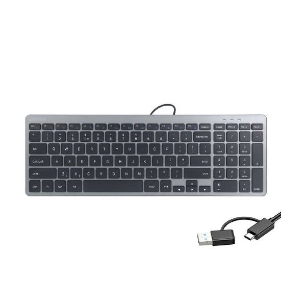 T053A - UNITEK 2.4G Small Wired Keyboard Space Grey