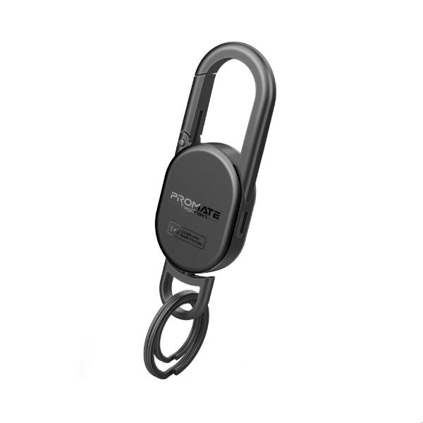 PROMATE TAGCHAIN-BLK - Smart Carabiner Keychain with Apple Find my Location. Rechargable Battery Precise