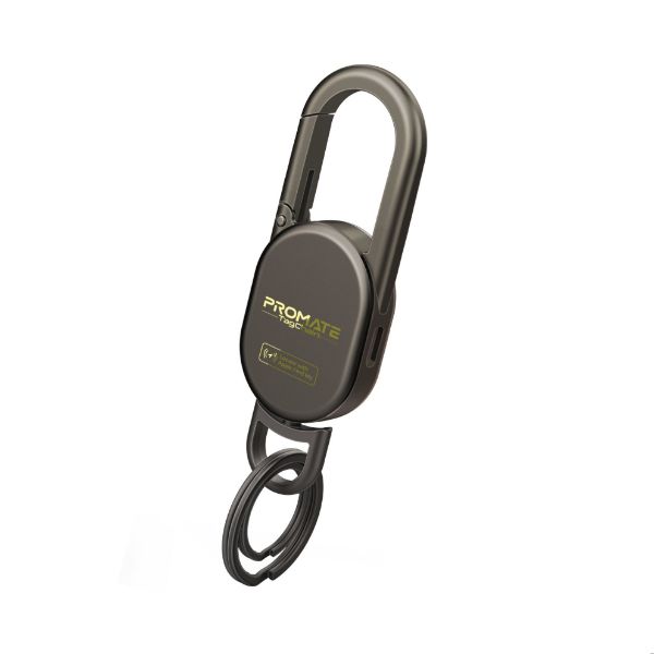 PROMATE TAGCHAIN-TITAN - Smart Carabiner Keychain with Apple Find my Location. Rechargable Battery Precise