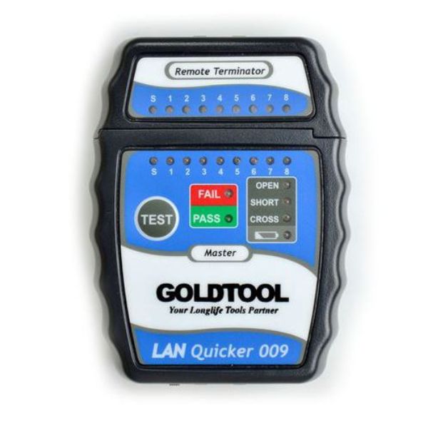 GOLDTOOL TCT-009 - LAN Quick Tester. Test RJ45/UTP RJ45/STP Cabling OPEN SHORT & CROSS Functions
