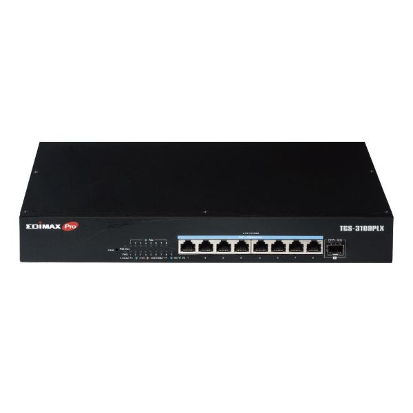 EDIMAX TGS-3109PLX - 8 Port 2.5GbE PoE++ Web Smart Switch w/ 1x 10GbE SFP+ Port