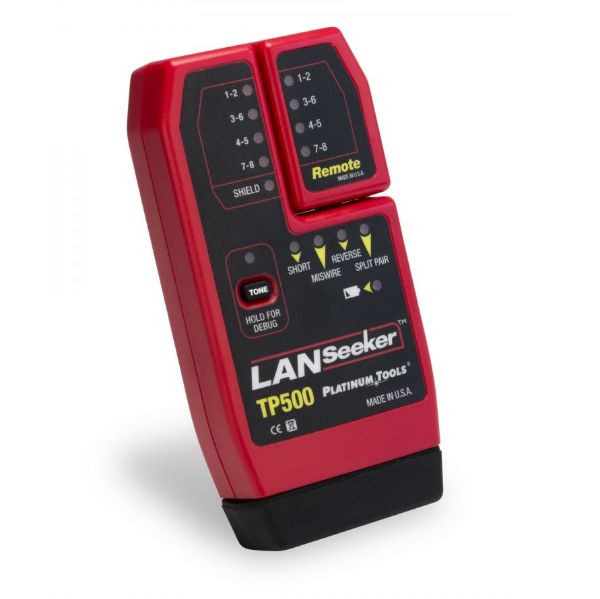 PLATINUM TOOLS TP500C - LANSeeker Cable Tester & Tone Generator. Identify shorts opens miswires