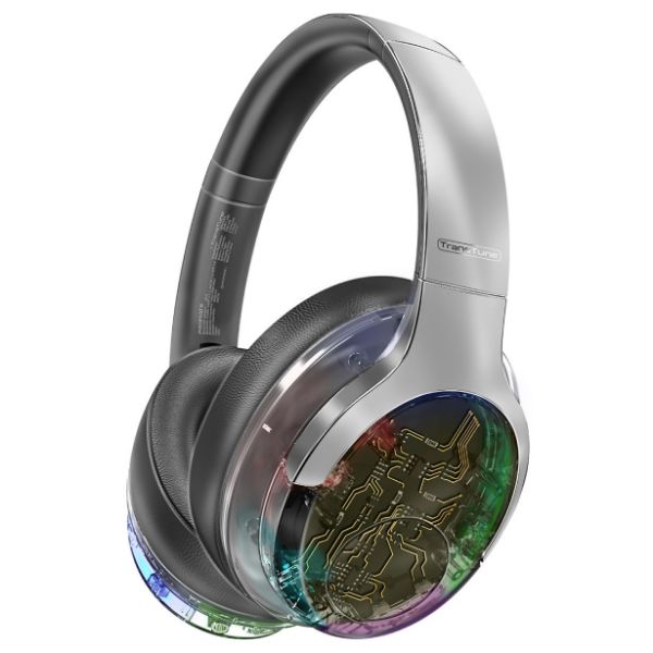 PROMATE TRANSTUNE-SLV - HiFi Stereo Wireless Bluetooth Active Noice Cancelling Headphones Silver