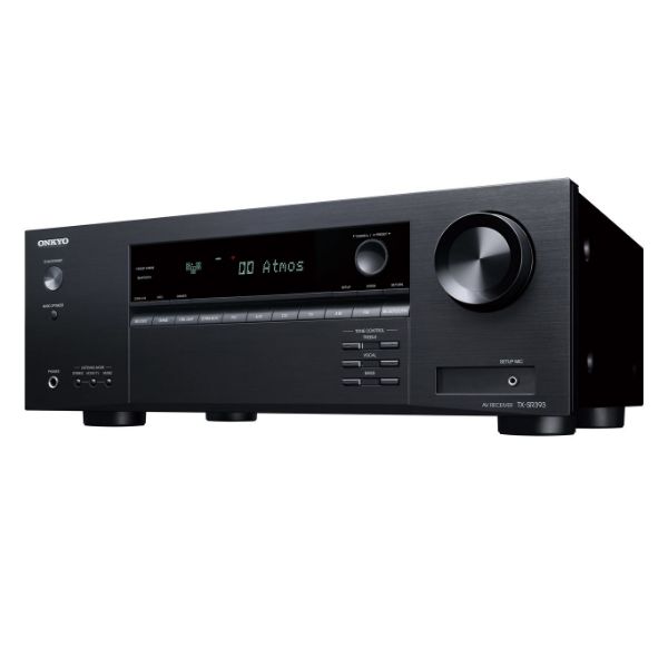 ONKYO TXSR393B - 5.2 Channel AV Receiver 155W P/CH at 6 ohm. DTS-X & Dolby Atmos playback. 4 HDMI