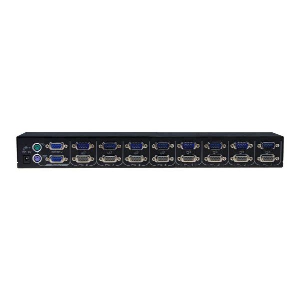 UDV108DC-BK - REXTRON 1-8 USB/PS2 Dual Video (VGA) KVM Switch.  8x 1.8m USB leads incl.  Black Colour.