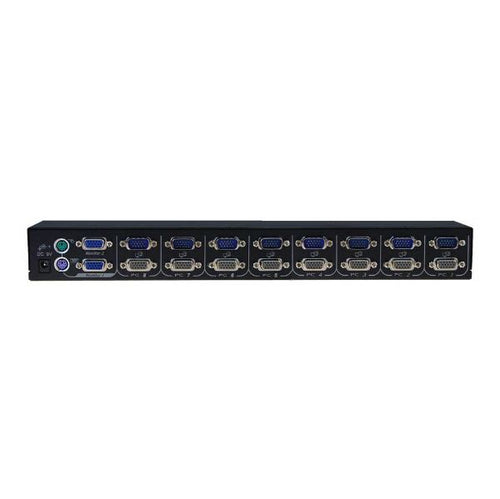 UDV108DC-BK - REXTRON 1-8 USB/PS2 Dual Video (VGA) KVM Switch.  8x 1.8m USB leads incl.  Black Colour.