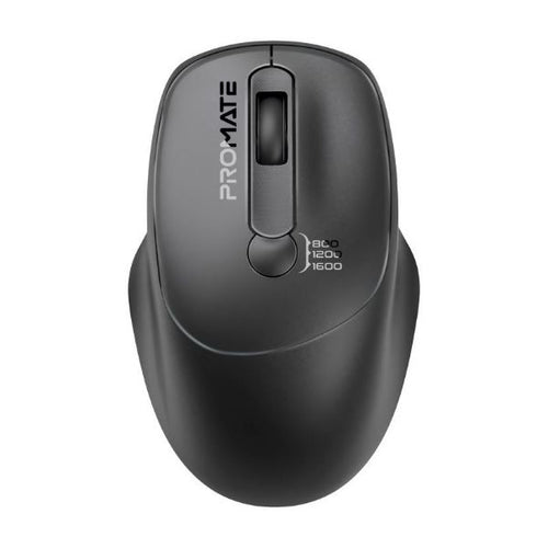UNIGLIDE-BLK - PROMATE UNIGLIDE-BLK - EZGrip Ambidextrous Ergonomic Wireless Mouse. 800/1200/1600Dpi Plug & Play