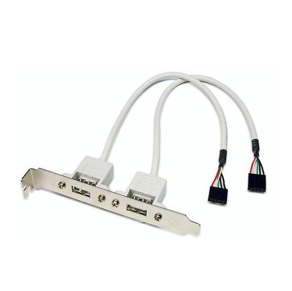 DYNAMIX USB-SLOT-2 - USB SLOT Card. USB-A Female Connector to 2x 5-Pin Housings w/ bracket