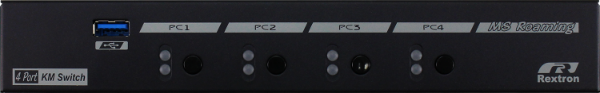 REXTRON USW-KM304 - 4-Port USB-A 3.2 Gen 1 KM Switch Mouse Roaming Function. 4 Computers to Share USB