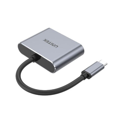 V1126A - UNITEK V1126A - USB-C to HDMI 2.0 & VGA Adapter w/ MST Dual Monitor Support. 4K@60Hz UHD HDMI.